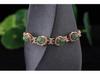 Bridal 4-Piece Set: Rose Gold Plated 925 Silver Earrings, Ring, Necklace with Jasper and Hetian Jade