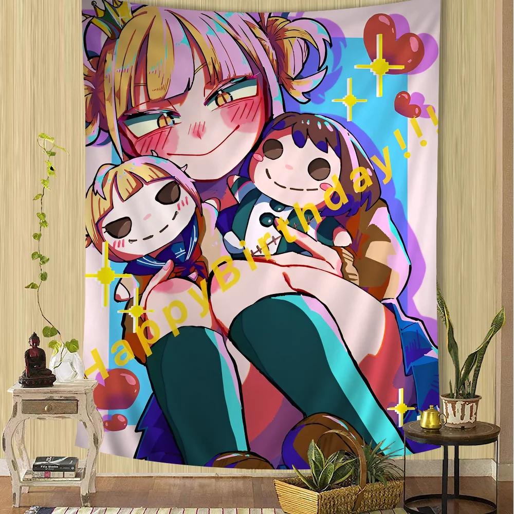 Himiko Toga Boku No Hero Academia Printed Wall Tapestry Indian Buddha Decoration Witchcraft Bohemian Hippie Wall Art Decor