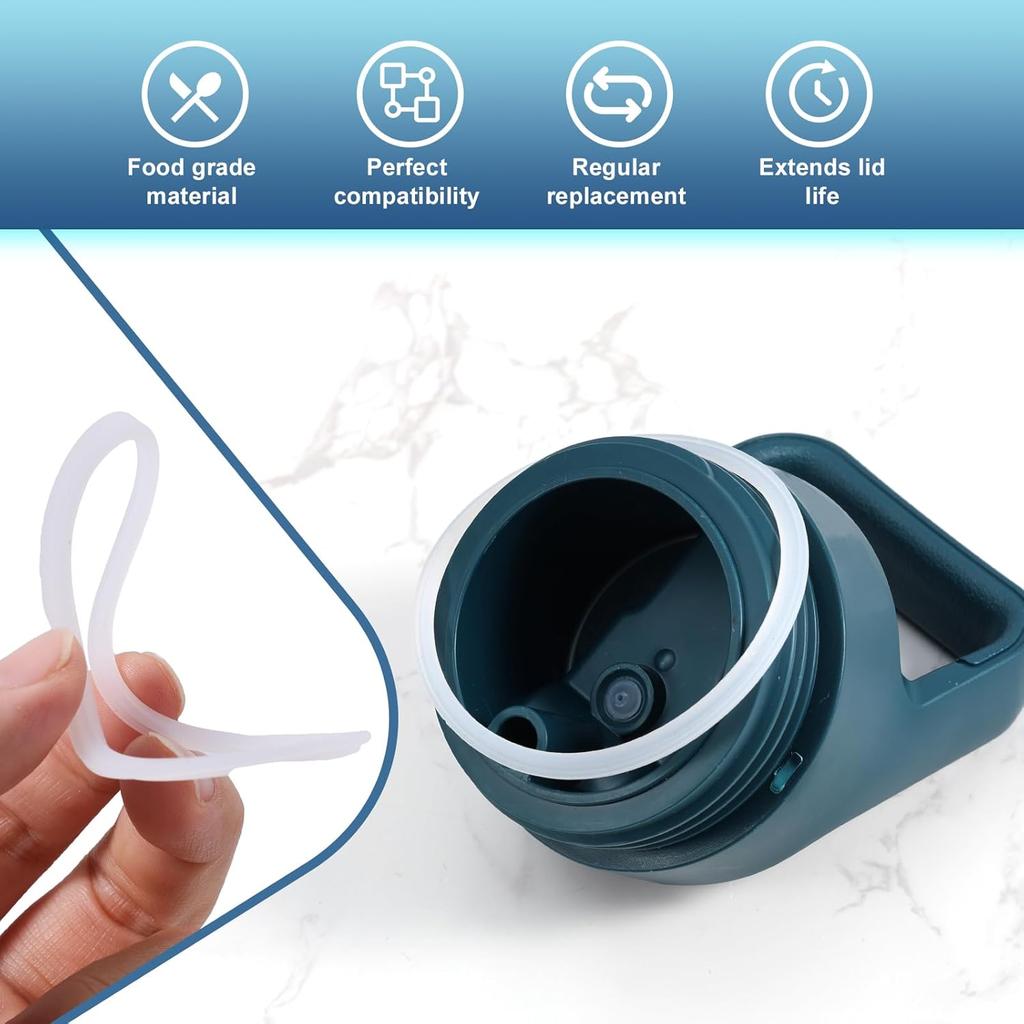 6pcs Water Bottle Gasket Replacement, Food Contact Grade O Ring Replacement Leakproof Lid Seal Replacement for Silicone Seal Replacement Compatible