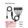 Type-C 4-in-1 Charging Data Cable: One-to-Two, Three, Four, Six Interface
