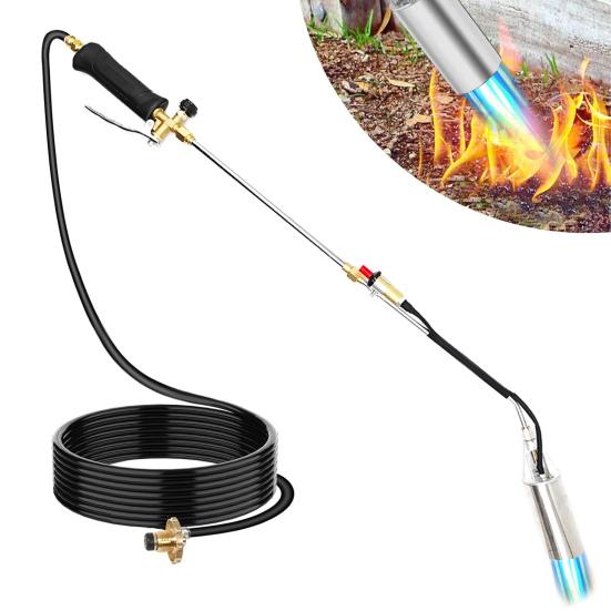 Propane Torch Weed Burner Weed Flame Torch with 10FT Hose High Output Long Arm Flamethrower with Self Igniter And Turbo Trigger for Weeding Melting