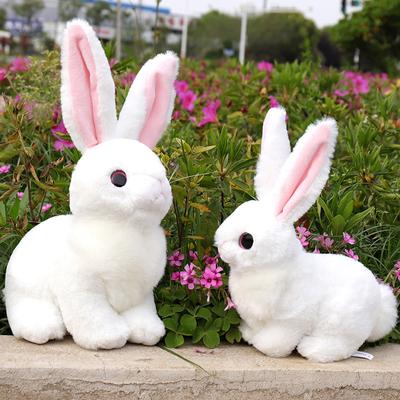 25/40CM Simulation Cute White Gray Khaki Plush Rabbit Fur Realistic Animal Easter Bunny Simulation Rabbit Toy Model