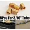 Brass 3/8-24 Inverted Flare Fitting Union Universal For 3/16 In. Brake Line Tube