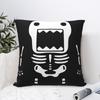 Domo Kun Halloween Skelett Fyrkantiga Kuddfodral Meme Kuddfodral med Dragkedja Dekorativ Kuddfodral för Hemmet 18"x18"