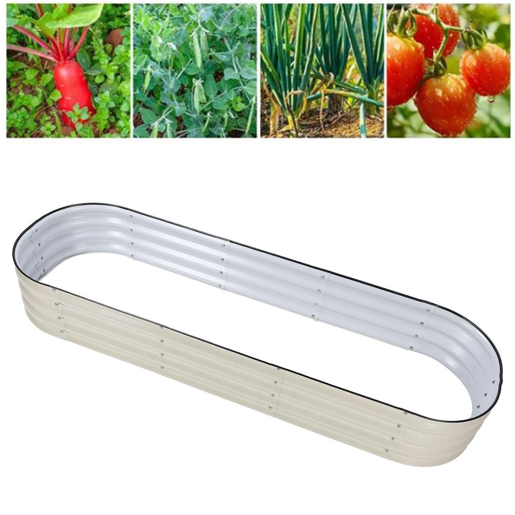 Raised Garden Bed Kit   Stylish Metal Raised Planter Bed with Installation Parts for Vegetables Flowers Ground Planter Box