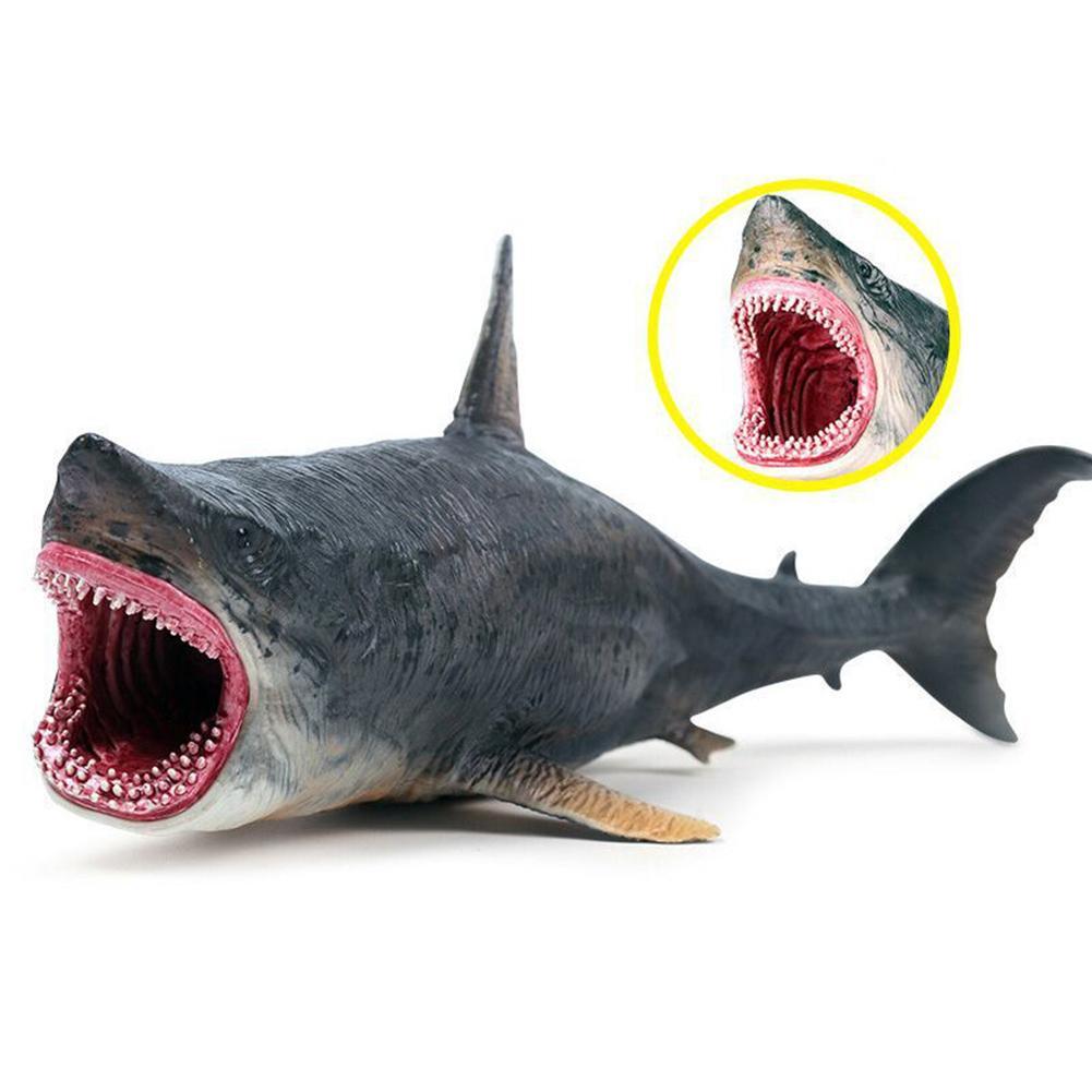 Sea Life Model Megalodon Shark Figure Aquarium Ocean PVC Education Marine Animals Toy Collectio M8V4