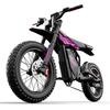 Bicicleta Elétrica CLEYTRO FM110, Preto e Roxo, Bateria 48V 25Ah, 7 Velocidades, Pneu Fat 20"×4.0 Ebike para Exploração Urbana e Off-Road