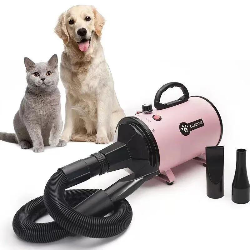 Pet Dog Hair Dryer Professional for Dogs Cat Grooming Warm Wind Adjustable Blow-Dryer with 3 Nozzles and Extendable Hose