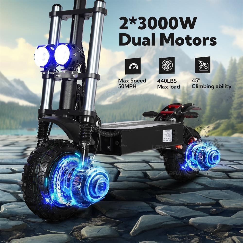 TOURSOR E5B  Foldable Electric Scooter for Adults 6000W Motor 85km/h Speed 120km Range 60V40AH Battery 11-inch Off-road Tires