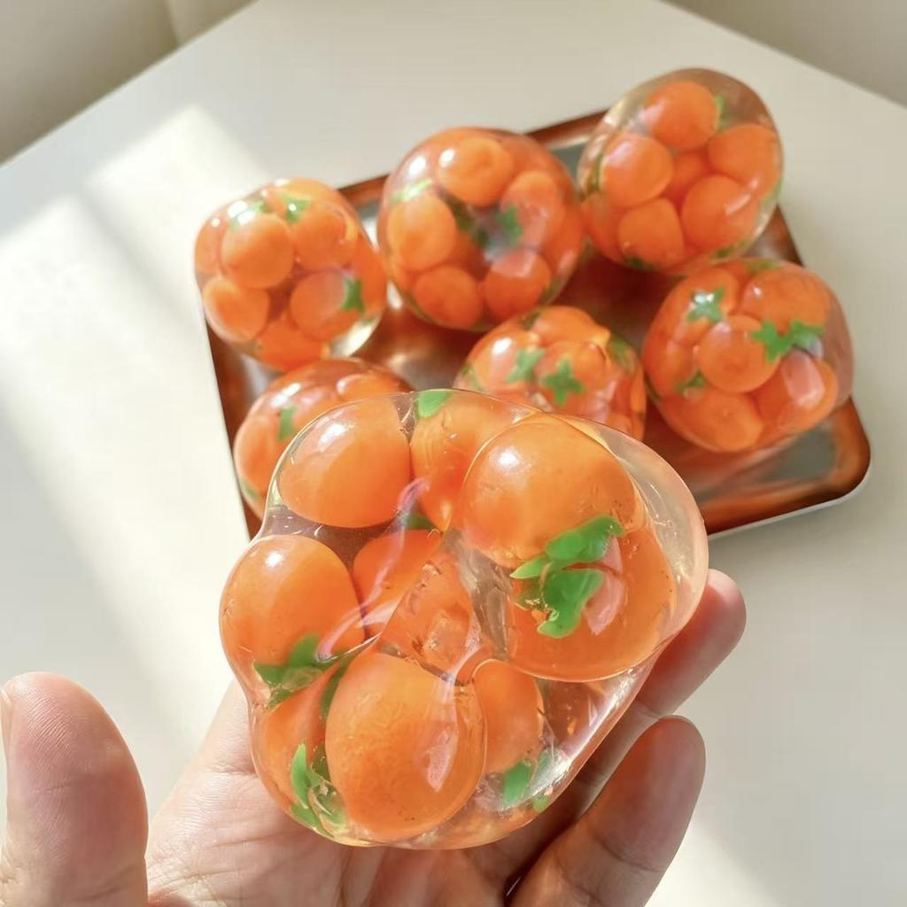 Orange Coconut Oil Handmade Ball Moldable Fruit Jelly Squishy Scented No Rebound Stress Relief Sensory Gift