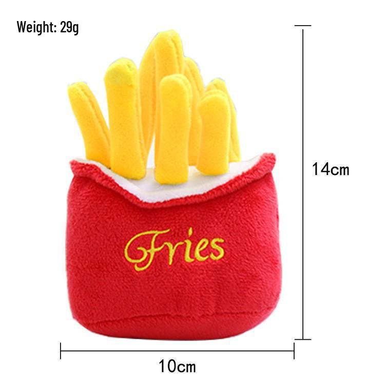 Peluche Bulldog Francese con Palla Squeaky e Giocattolo con Corda per Gatti e Gattini - Resistente al Morso, Design Cartoon Frutta