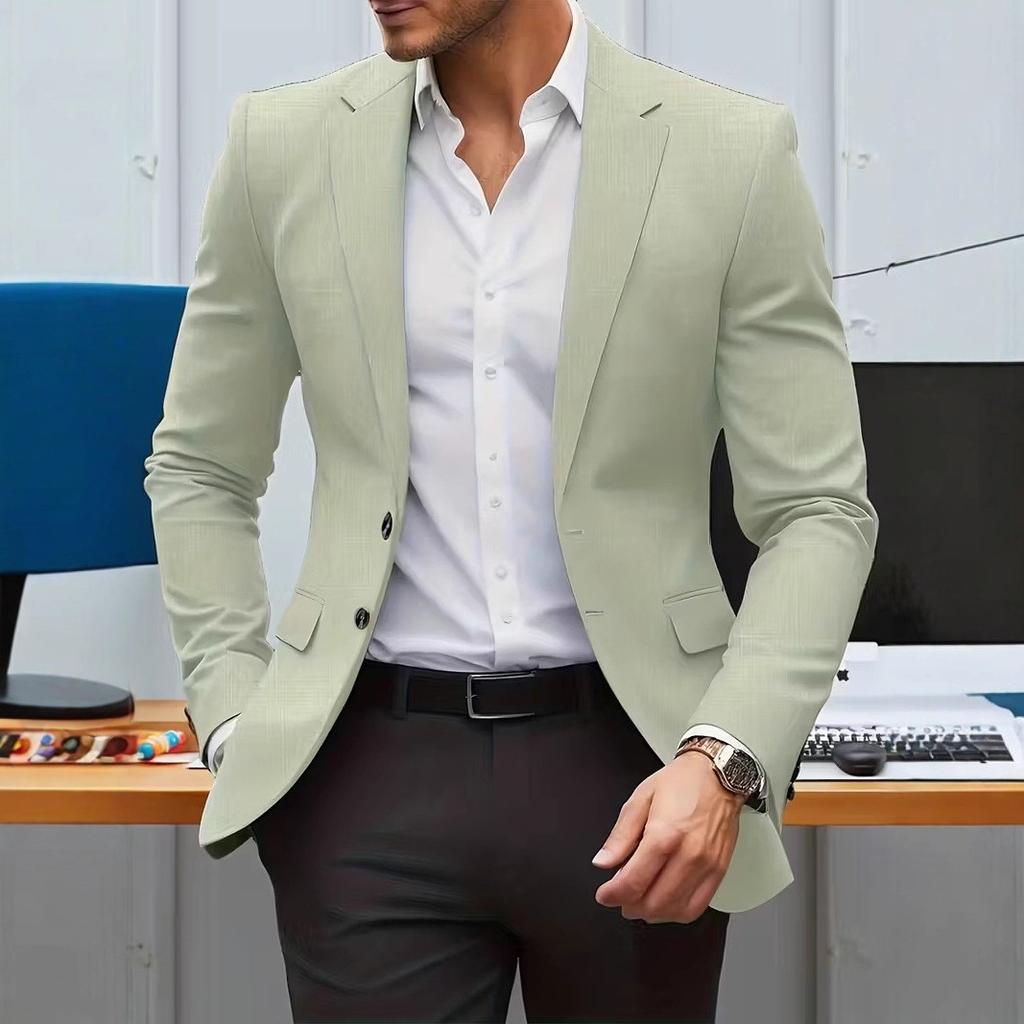 Herbst Neue Herren Freizeitanzugjacke, Herren Slim Fit Anzugkragen, Anzug mit Innenfutter und Tasche