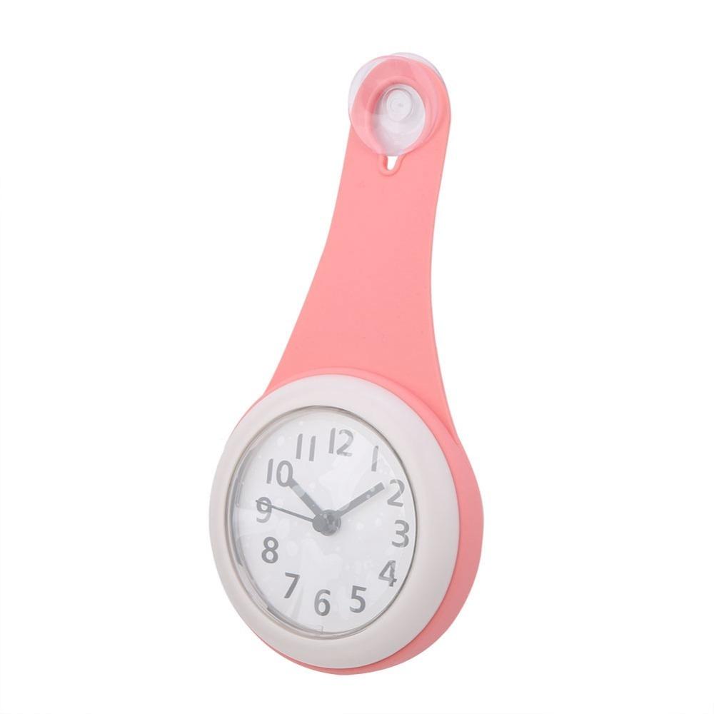 White Pink Blue Shower Clock Waterproof Anti-Fog Clock Bathroom Kitchen Shower розовый