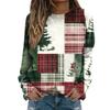 Women's Fashion Casual Long Sleeve Christmas Printed Neck Sweatshirt Top