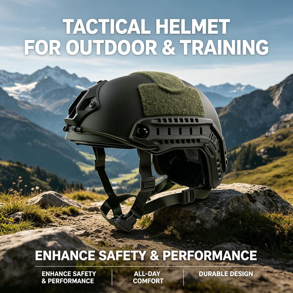 Casque tactique réglable pour activités de plein air et entraînement sportif de protection