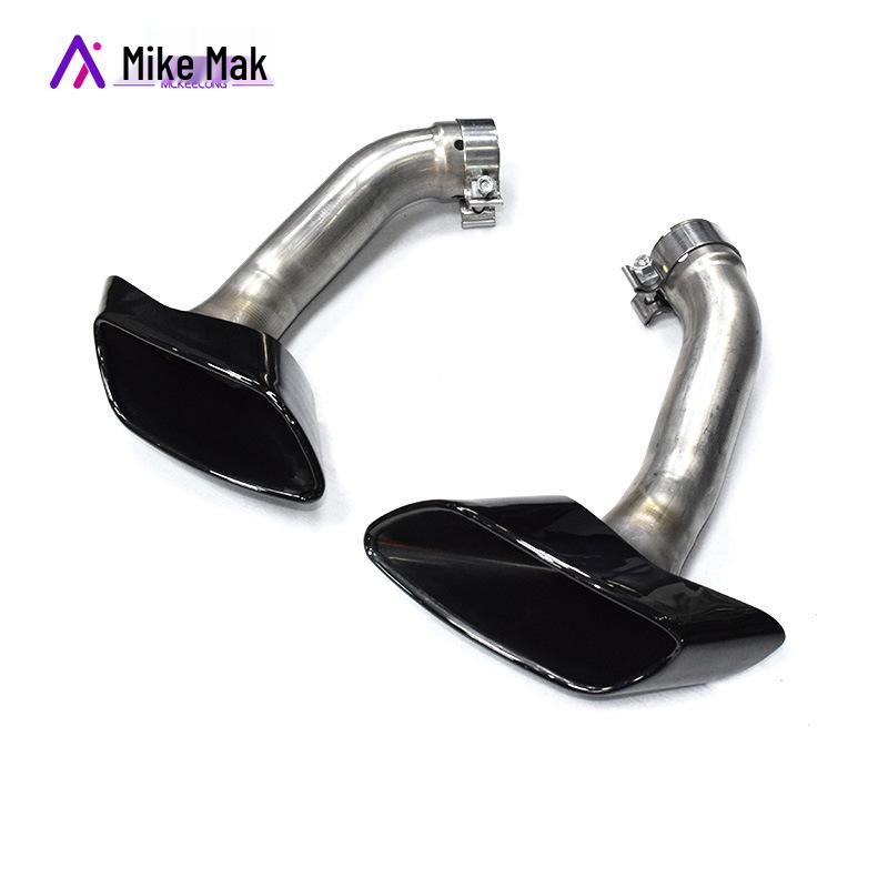 08-13 BMW X6 E71 Black Square Exhaust Tailpipe Stainless Steel Muffler