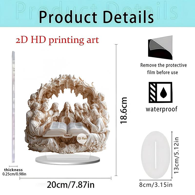 

1Pc 2025 New Nativity Jesus Birth Scene Xmas Table Centerpiece Accessory 2D Flat Acrylic For Home Decoration Party Ornament