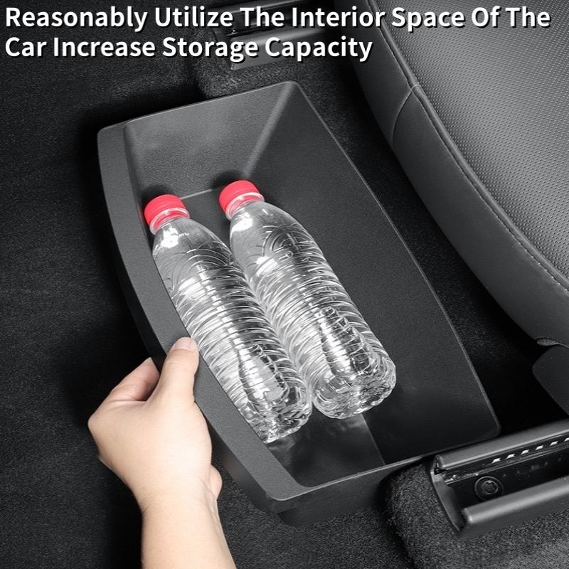 For Tesla Model Y Juniper Launch 2025 Front Under Seat Storage Box TPE Under Seat Hidden Storage Tray Interior Accessories