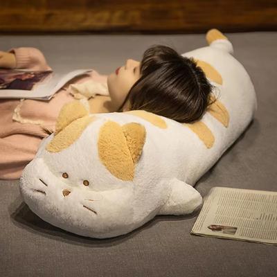 Soft Long Cat Pillow Plush Toys Stuffed Office Sleeping Cushion Bed Sleep Kitty Long Pillow Home Decor Gift Doll for Kids Girls