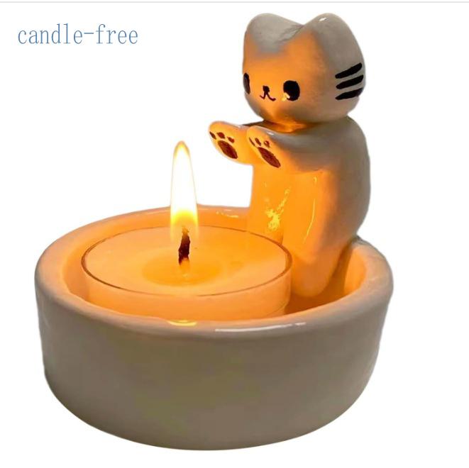 Candle Holders 1PC Cartoon Kitten Decoration Home Decoration Bedroom Living Room Dining Room Kitchen