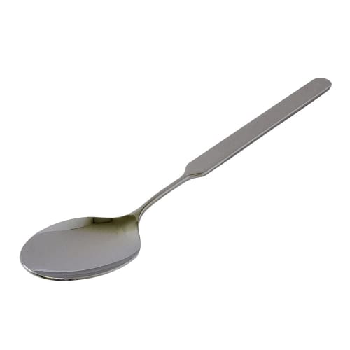 Large spoon with all-stainless steel handle