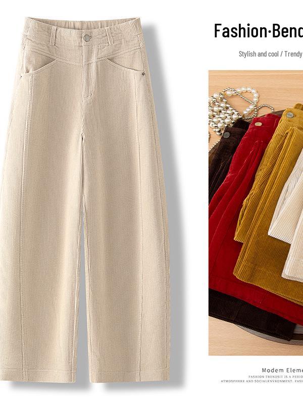 Pantaloni da Donna a Vita Alta Sottolineanti in Velluto a Coste - Moda Primavera Inizio 2026