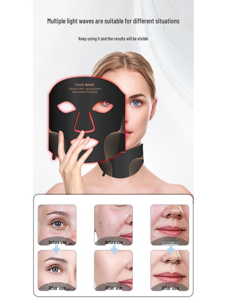 Silicone LED Light Therapy Rejuvenation Mask for Home Beauty Care