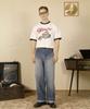 VINWUED Winder Motor Club Ivory/Navy Semi-Overfit Ringer T-Shirt