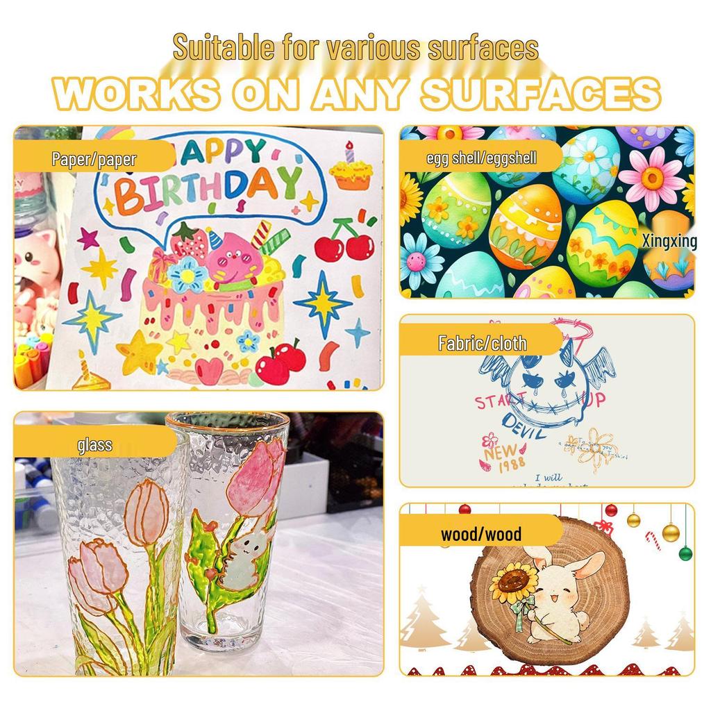 Double-headed Acrylic Marker Pens with Stackable Colors and Soft Brush Tips for Art Painting