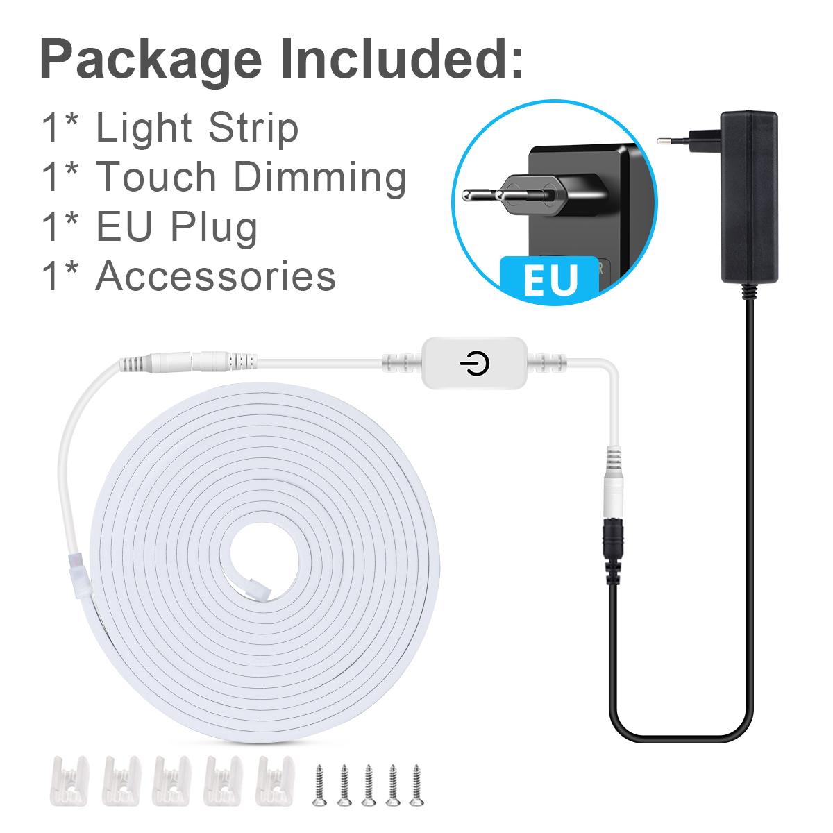 

DC 24V Touch Sensor Dimmable COB LED Strip Light 5M 10M Pure Silicone Tube LED Neon Tape For Kitchen Cabinet Room Backlight Lamp Warm White&1m