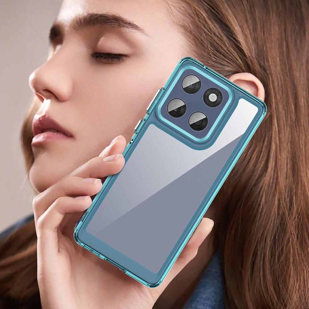 WANLONFENG XC Series For Motorola Edge 60 Fusion 5G Case TPU Acrylic Phone Cover with Tempered Glass (Big Lens Hole)