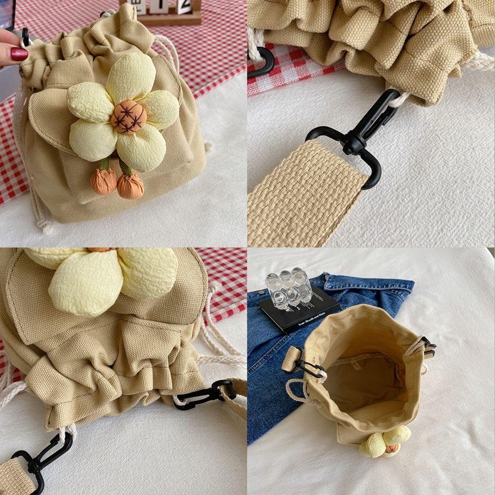 Canvas Shoulder Bag Flower Women's Bags Cosmetic Bag Work Tote Bag  Girls