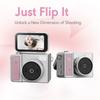 S162 Thumb Keychain Camera 1.47-Inch Flip Screen Mini Action Camera Retro Style 2K Very Small Camcorder Video Recorder