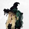 Lace Lolita Witch Hat Bow Ribbon Wizard Cap Cosplay Accessories Pointed Mage Hat  Role Play
