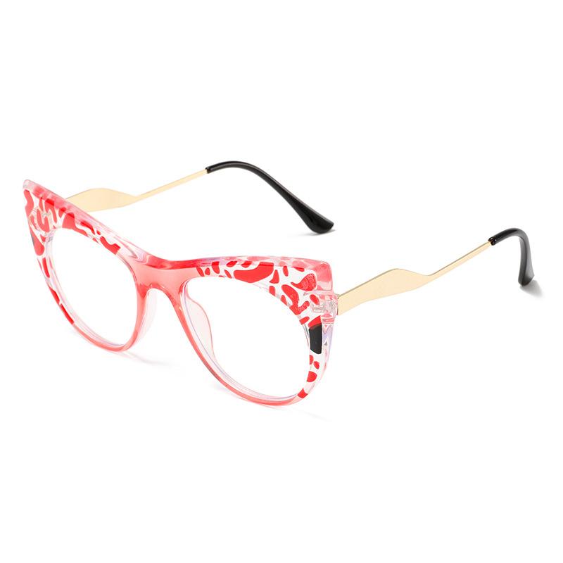 

New Leopard Print Frame Hyperopic Photochromic Anti Blue Ray Femal Trend Sunglasses Presbyopic Short Sight Prescription Glasses Single Version&1.56&None красный
