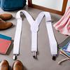 White Child Kids Girls Boy Suspenders Braces,Adjustable Clip On Y-Back Elastic Suspender with Metal Clips for Boys Girls Boys' Suspenders Accessories