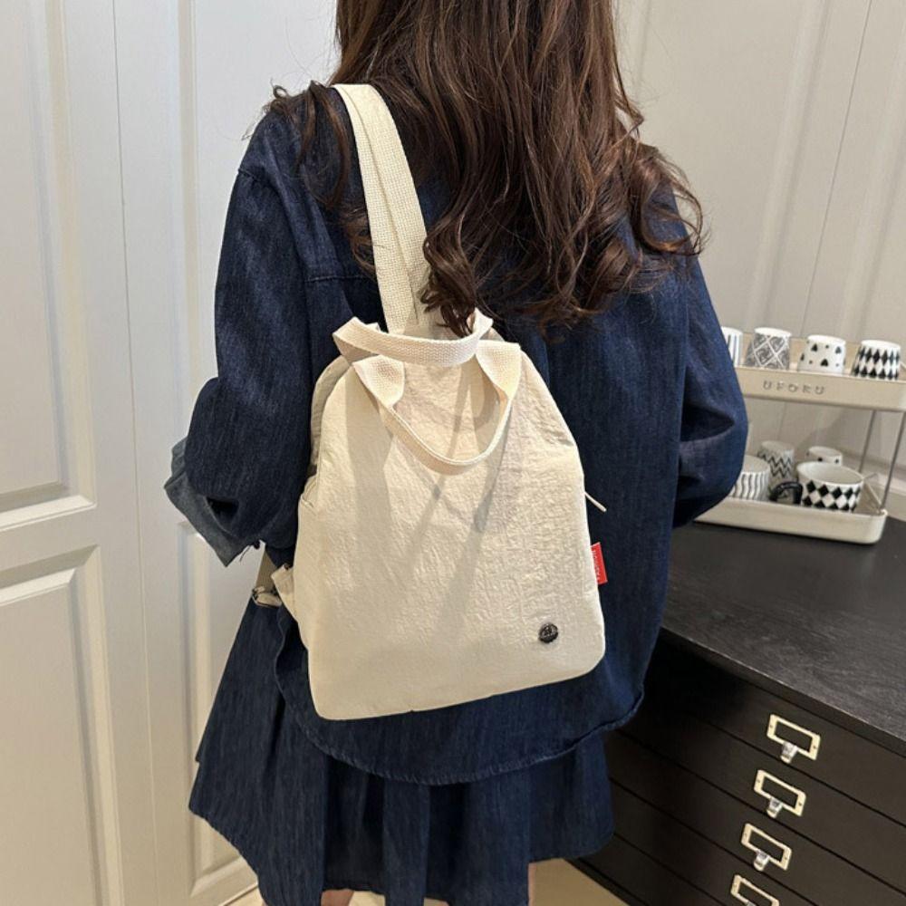 

Solid Color Sport Nylon Backpack Small Pack Retro Backpack Mini Solid Color Shoulder Bag Gift чорний