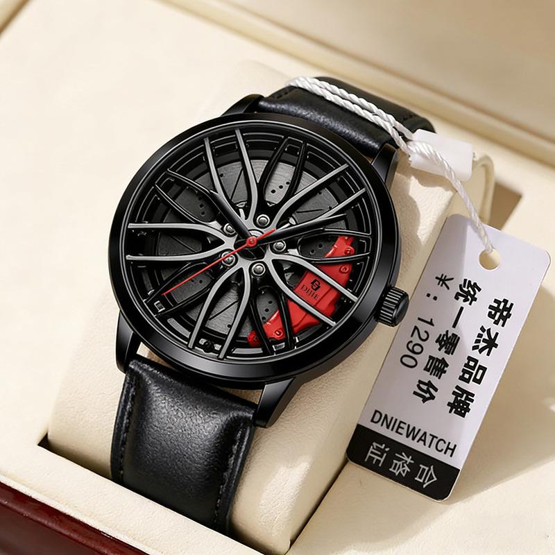 Straight Hair Men'S High-End Wheel Watches Trend Fashion Locomotive Watches Non-Mechanical Watches Student Trend Watches