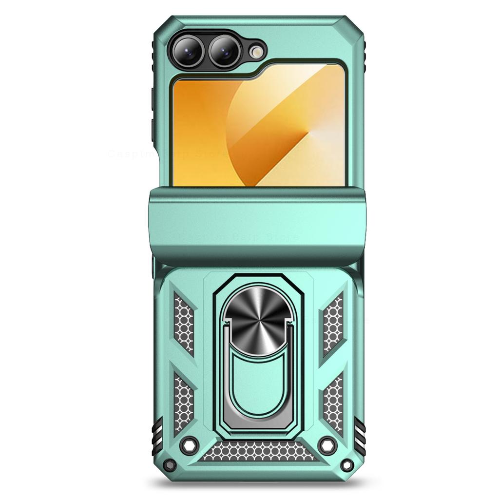 Ring Funda For Samsung Z Flip 6 5 4 5G Case With Stand Holder Cover For Samsung Galaxy Z Flip6 zflip6 Flip5 Flip4 Armor PC Cases