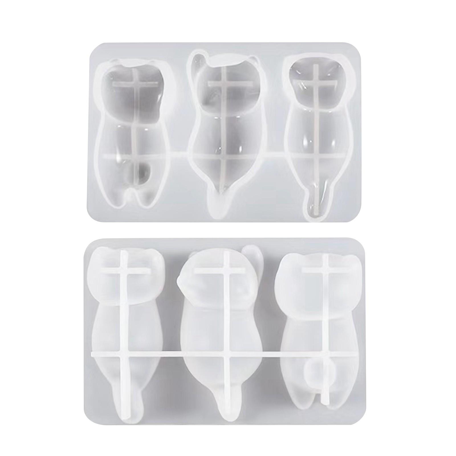 

Силиконовые формы с тремя головками, силиконовые формы для кристальной смолы, креативные формы для брелоков, формы для игрушек ручной работы One Size белый