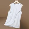 Men Summer Sport Vest Ice Silk O Neck Loose Fit Solid Color Sleeveless Sweat Absorption Quick Dry Pullover Gym Fitness Jogging Tank Top