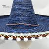 Zonnehoed Mexicaanse Sombrero met Kleurrijke Pompons, Hawaiiaanse Stijl Geweven Strohoed, Brede Rand Lichtgewicht Alle Seizoenen Feestkostuum voor de Zomer