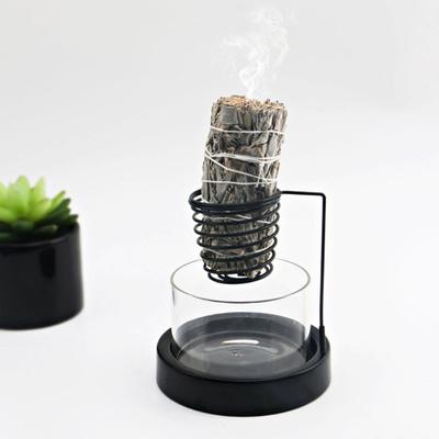 Držák na kadidlo Palo Santo z kovu a skla na pálení šalvěje Palo Santo