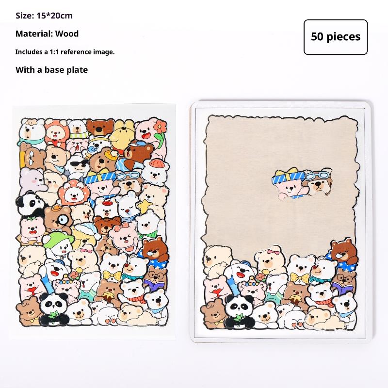 1 Juego Gatos Dinosaurio Oso Juguete Educativo Para Niño Animal Rompecabezas de Madera Rompecabezas Apilables Juguetes Niños Niñas Regalos Decoración de Navidad