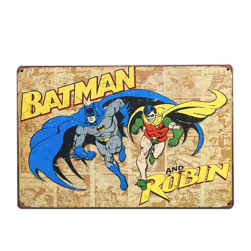 Classic Creative Cartoon Superhero Tin Sign For Bar Pub Home Wall Decor Retro Metal Poster