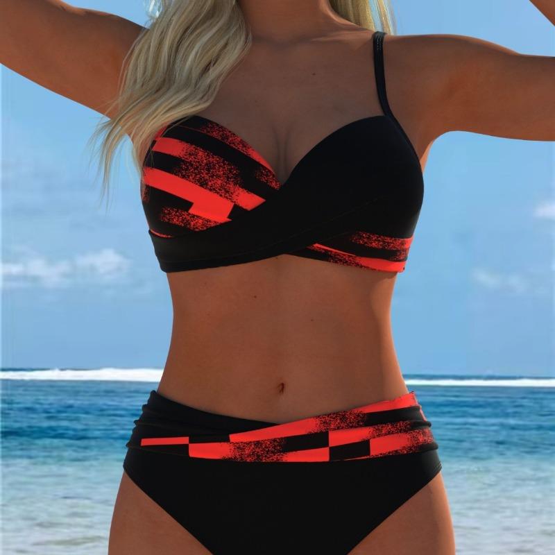 Nuevo Bikini Sexy con Abertura y Giro Bolso Pequeño para Reunir el Pecho Comercio Exterior para Trajes de Baño