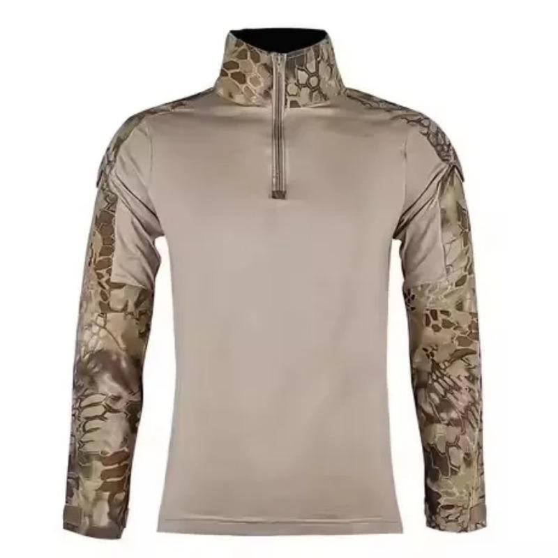 Herren Outdoor Taktische Wander-T-Shirts, Jagd Tarnung Langarm Jagd Klettershirt, Herren Atmungsaktive Sportbekleidung