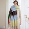 Thickened warm imitation cashmere scarf women's winter fringed scarf retro fashion scarf shawl