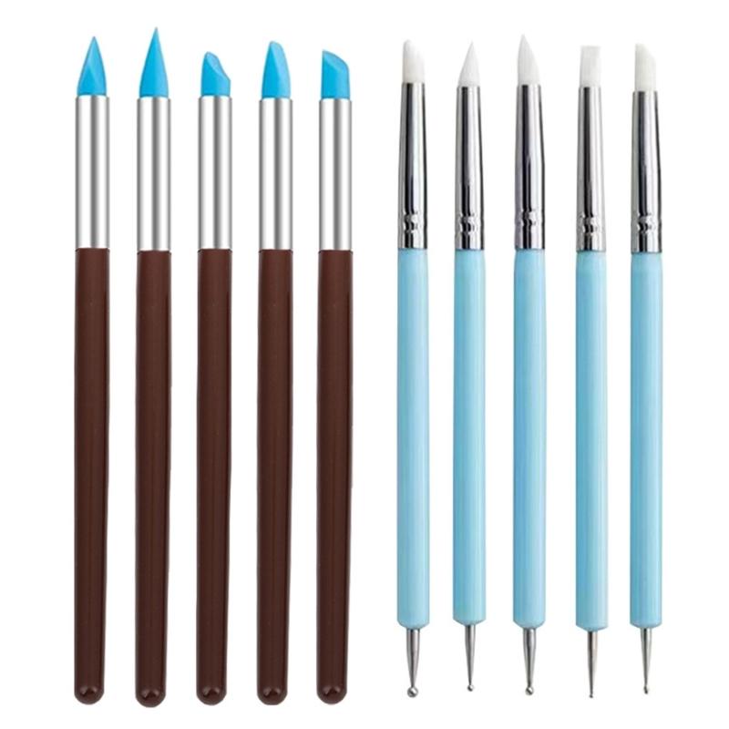Modeling Dotting Tool Pottery Embossing Tool for Pottery Crafts DIY Crafts Nail Tool 5Pcs Silicone Clay Sculpting Tool