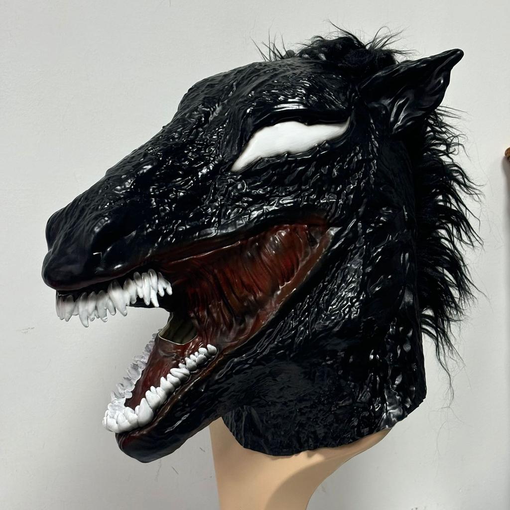 Venom3Mask cosplay Human-beast hybrid headgear, Halloween horror, hero, villain Venom latex hood